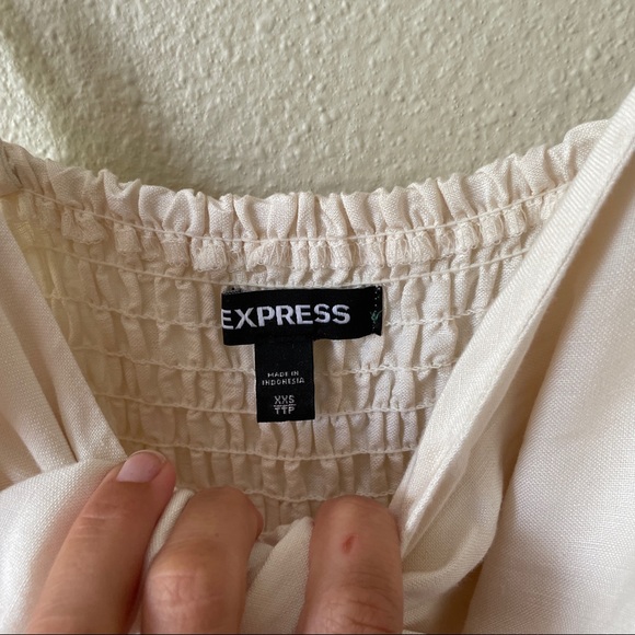 Express Tie Front Linen MIDI Dress XXS - Picture 6 of 7
